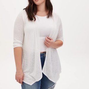 TORRID 6X white lace knit cardigan plus